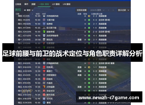 足球前腰与前卫的战术定位与角色职责详解分析 足球前腰与前卫的战术定位与角色职责详解分析
